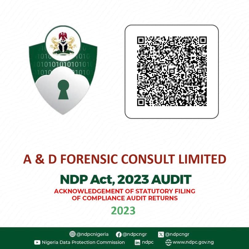 NDPR audit certificate for 2023